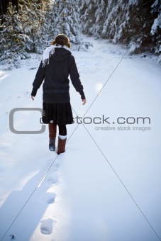 girl in winter scene