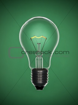 Bulb light over green