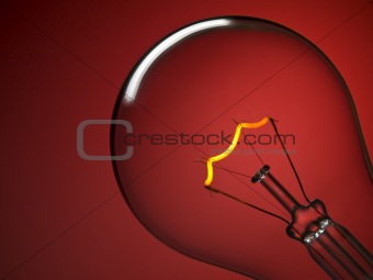 Bulb light over red