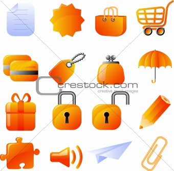 Orange icons set