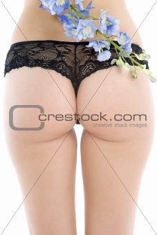 Womans bottom on white background