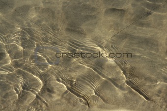 Reflexions on water surfase, beach sand