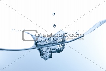 Shot of water splashingon plate.