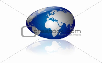 a blue earth-globe as egg