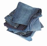 pile of blue jeans