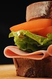 Ham, Lettuce and tomato sandwich