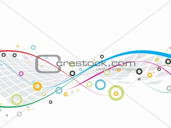 Abstract lines with circles