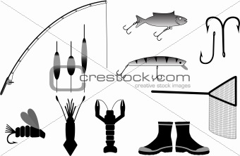 fishing gear vector illustration