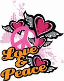love and peace fancy graphic