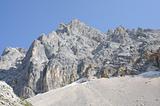 View at alpine mountain peaks