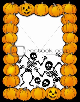 Halloween frame with skeletons