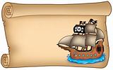 Old scroll with pirate ship