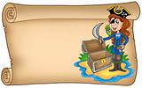 Old scroll with pirate girl