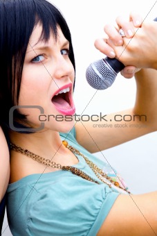 Woman Rocking Out