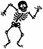 Dancing skeleton silhouette