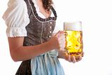 Bavarian Girl with Oktoberfest beer stein