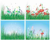 color set of grass backgrounds
