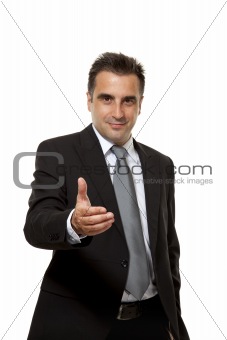 Young businessman ready to handshake