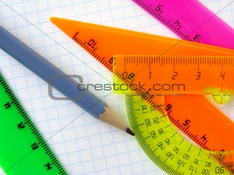 rulers and pencil