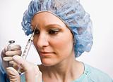 Woman receiving botox injection