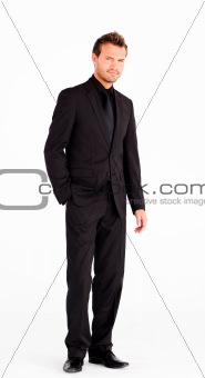 Attractive businessman looking at the camera 