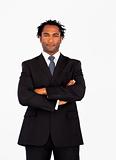 Afro-american businessman with folded arms 