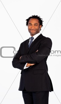 Handsome businessman with folded arms 