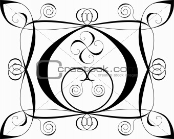 Design background with hearts and spirals on white