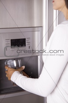 Getting ice from the refrigerator