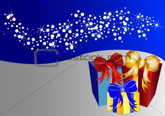  bicolor christmas background with stars and present