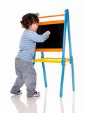 Little boy with chalkboard.