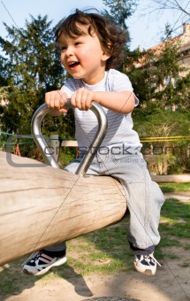 Little boy on a playground.