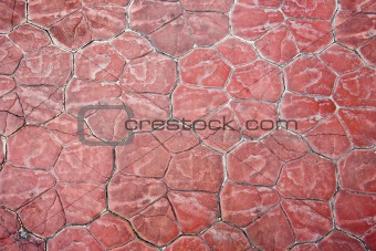 red stone paving on the street