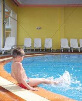 Young boy in the pool