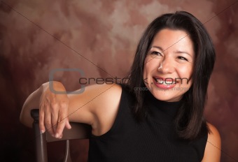 Attractive Hispanic Woman Studio Portrait.