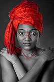Tribal African woman with headwrap