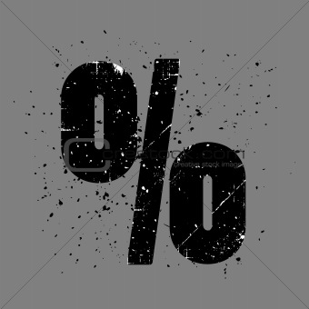 large grunge percentage sign