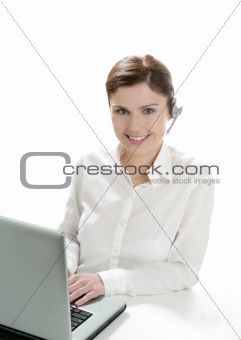Business helpdesk with beautiful woman
