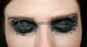Black makeup eye shadows model