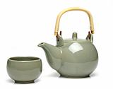 Ceramic teapot and a tea cup