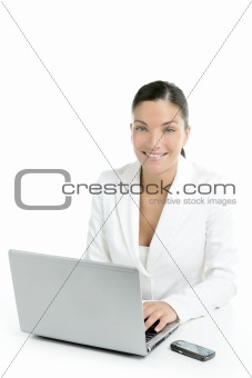 Modern businesswoman with white suit