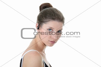 Young fitness woman with sport headphones