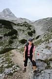 Female hiker in the alps.