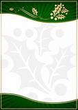 Exotic Green Holly Adorned Gift Card or Label with Room For Your Own Text.