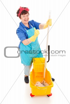 Confident Cleaning Lady