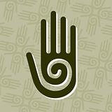 Hand with spiral symbol