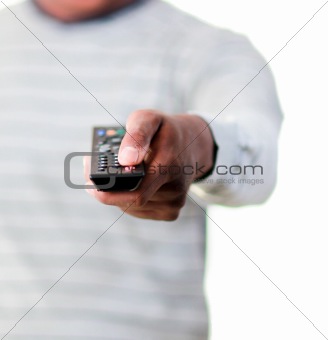 young man with a remote control