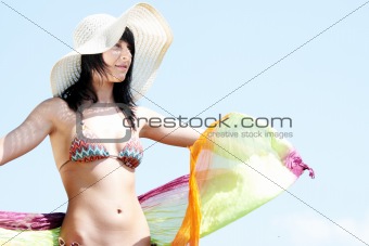 Young woman in bikini