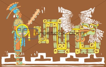 Mayan Warrior and Kukulcan