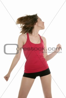 Dancing young woman with short sexy pants